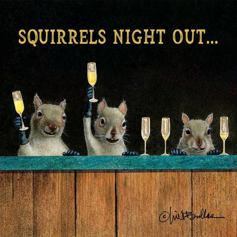 Squirrels&#39; Night Out, Size: Beverage Serviettes