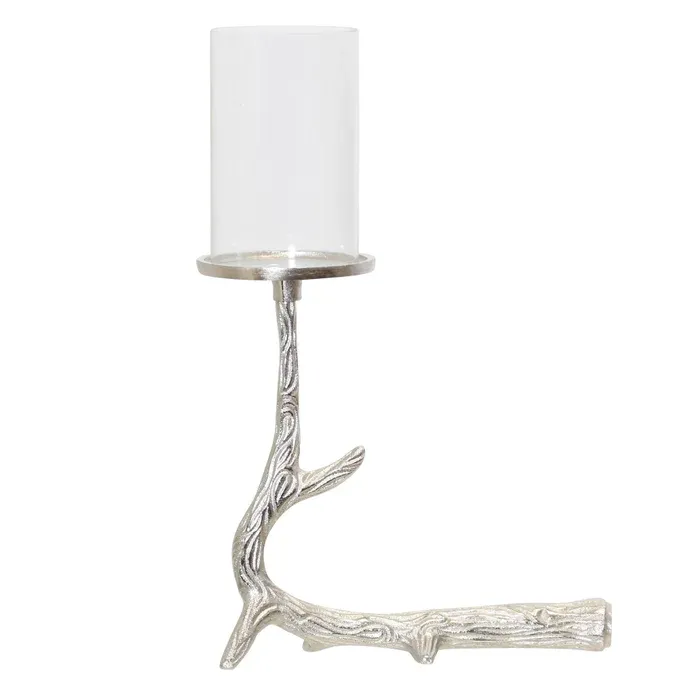 Nickel Horn Candle Holder
