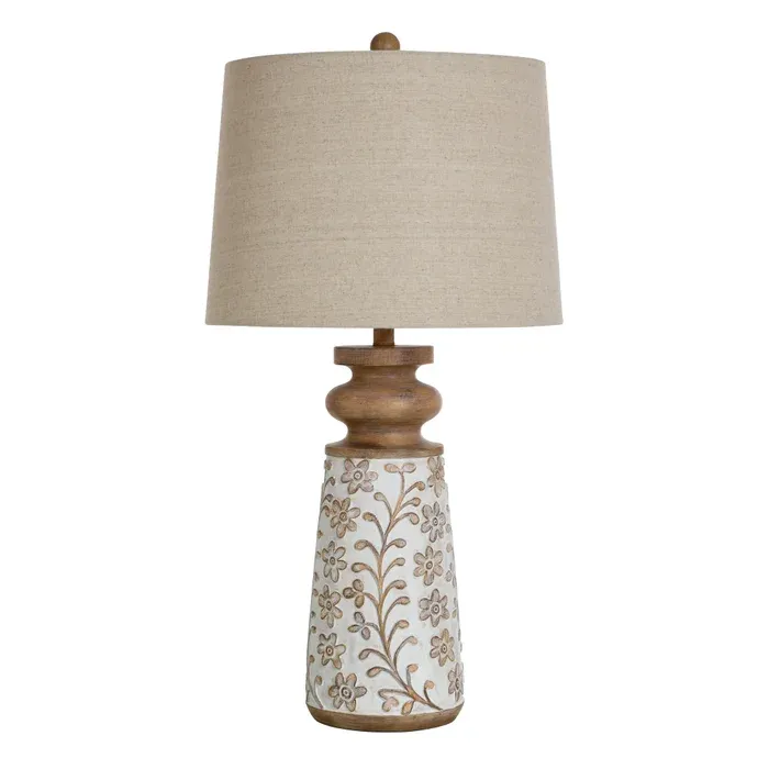 Old Floral Table Lamp