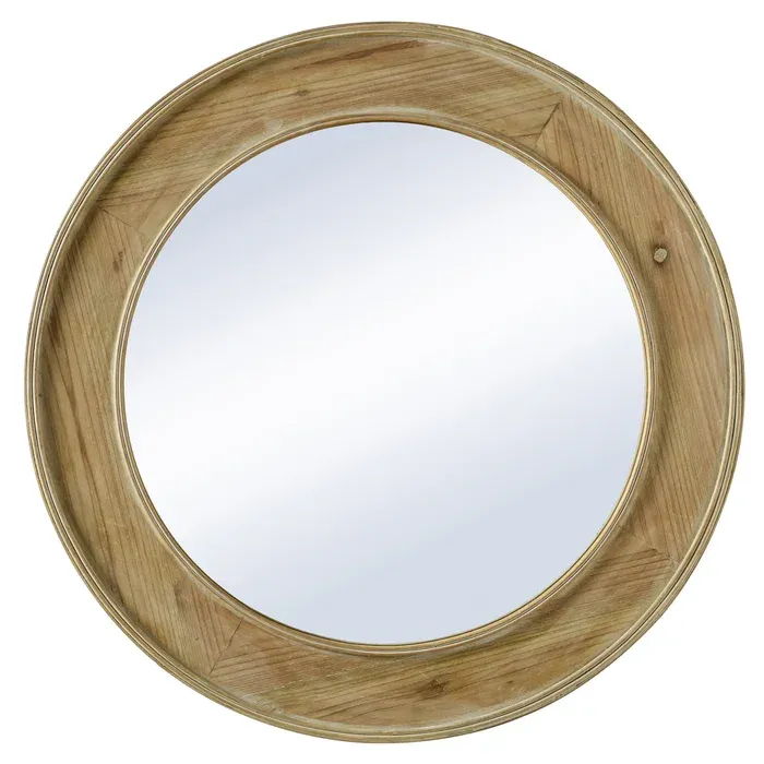 Natural Wash Round Mirror