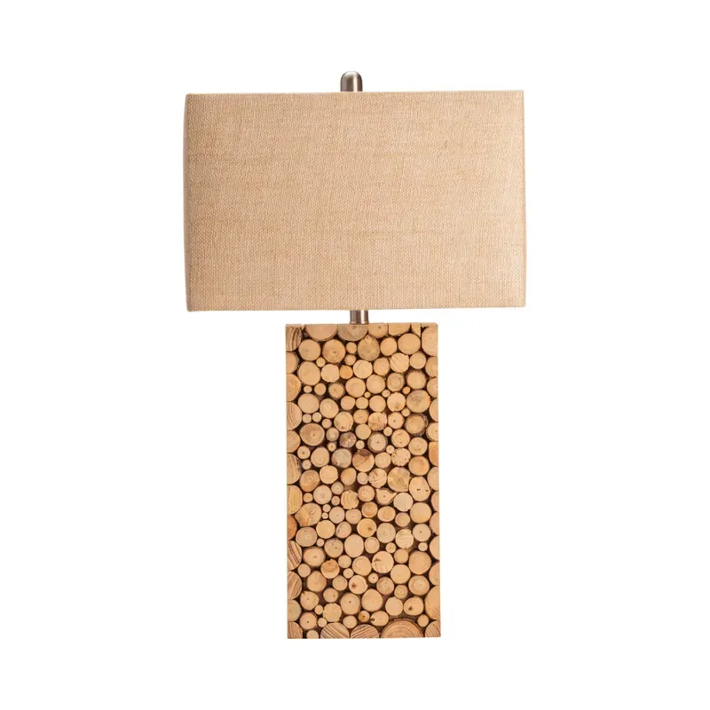 Stacked Wood Table Lamp