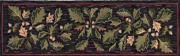 Acorns &amp; Leaves Hooked Runner - 30&quot; x 96&quot;