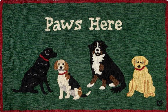 Paws Here Hooked Rug - 2 x 3