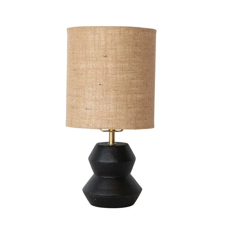 7&quot; Mango Wood W/Jute Table Lamp