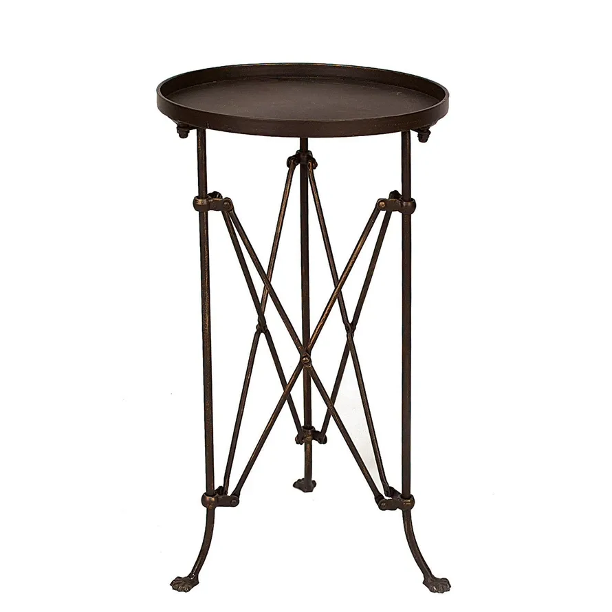Round Metal Tray Table