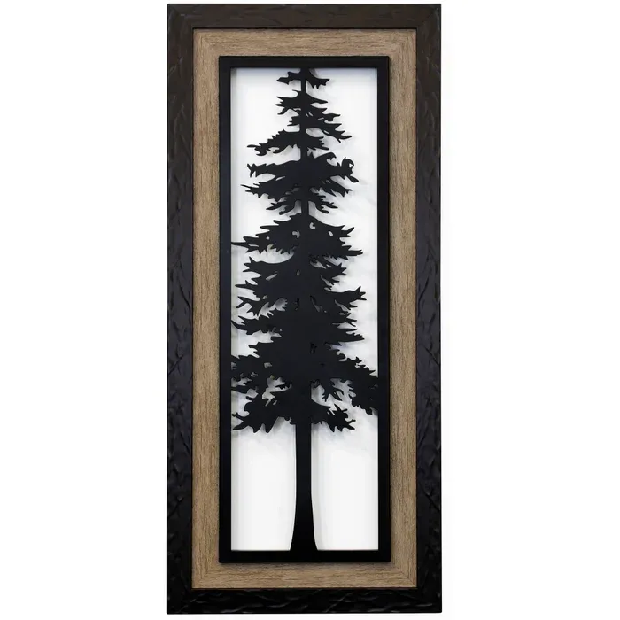 Framed Metal Cut Cypress -