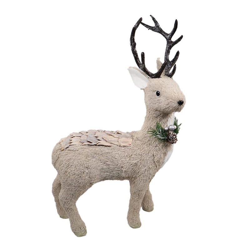 Reindeer W/Bow, Corn Husk &amp; Antlers