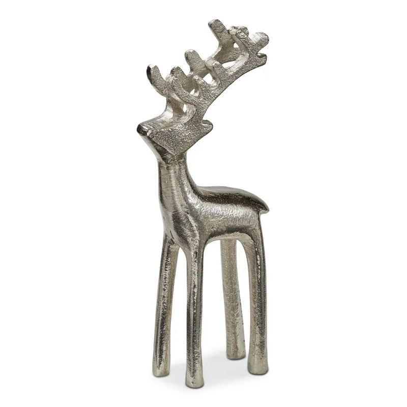 Silver Reindeer Silhoutte Figurine - L