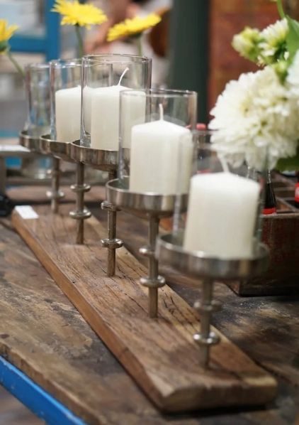 Vintage Wood Votive Stand