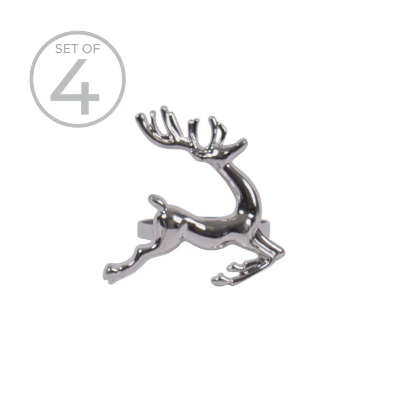 Running Reindeer Napkin Ring S/4
