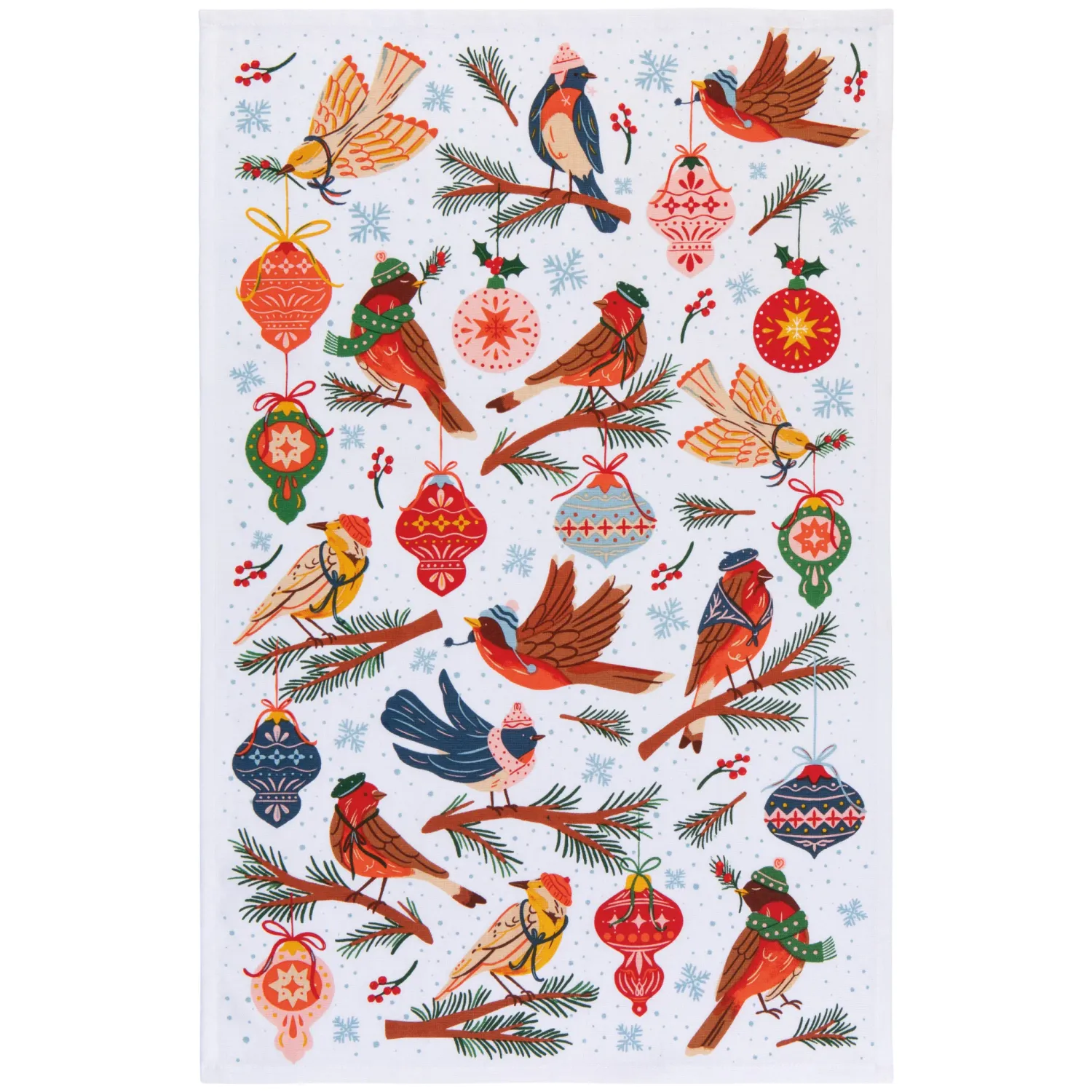 Season's Tweetings Christmas Tea Towel