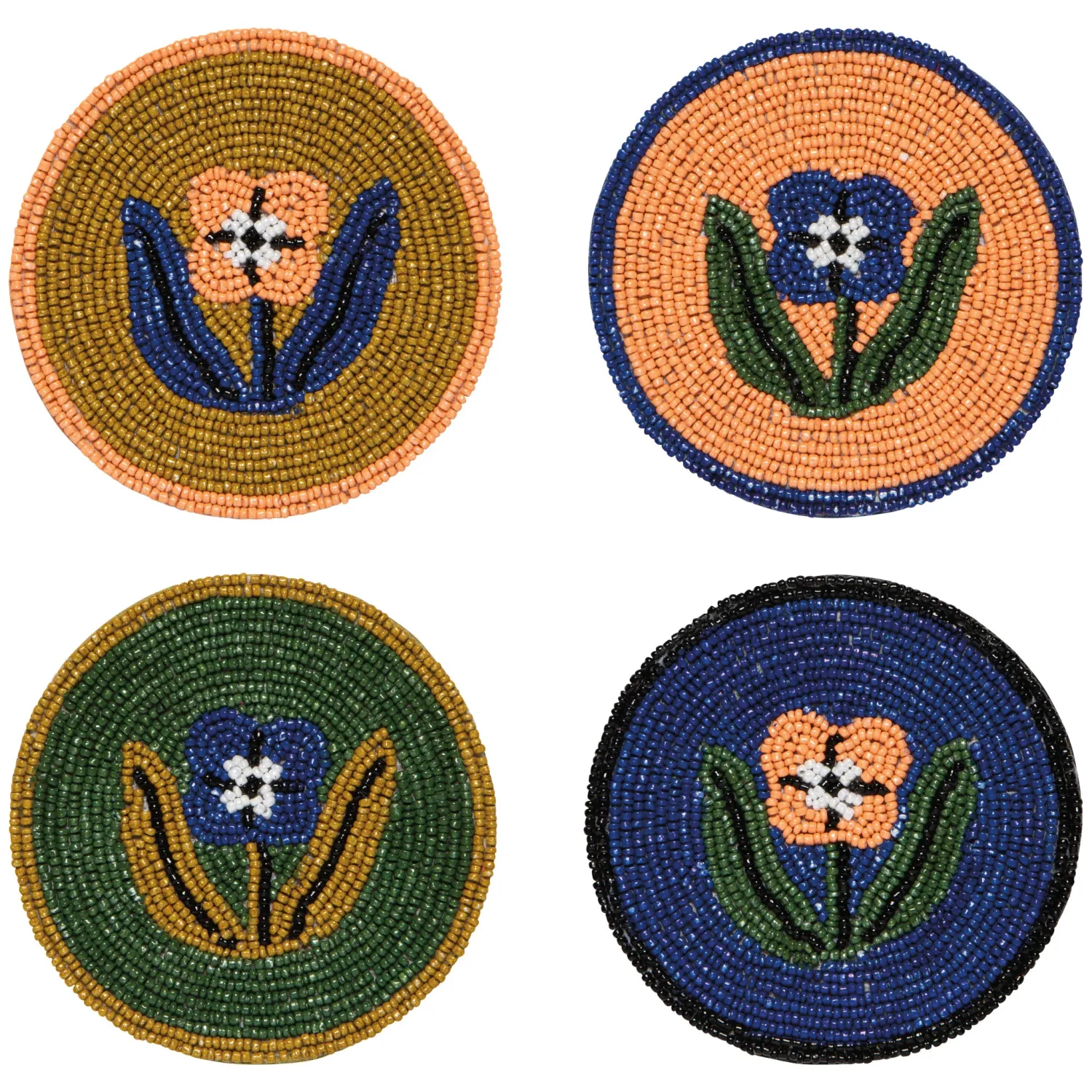 Teppi Beaded Coasters  S/4