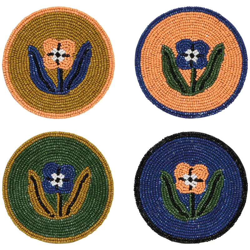 Teppi Beaded Coasters  S/4