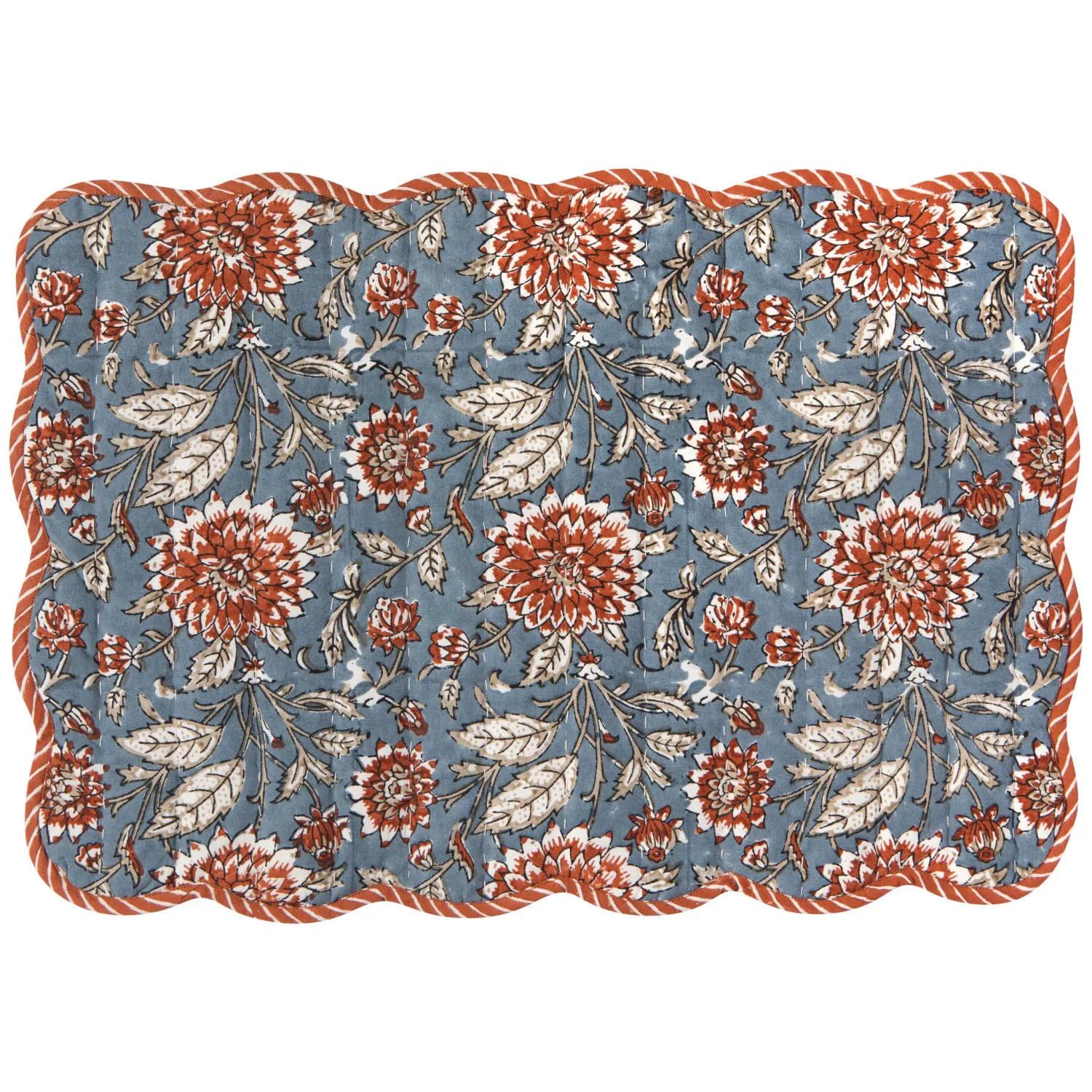 Dahlia Block Printy Kantha Placemat