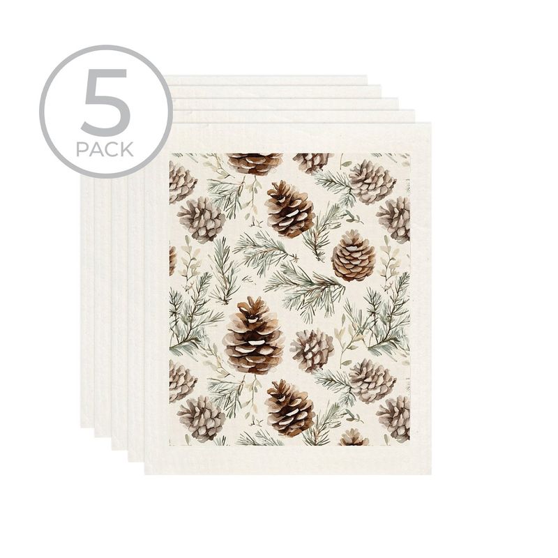 Sponge Cloth - Pinecone Firs S/5