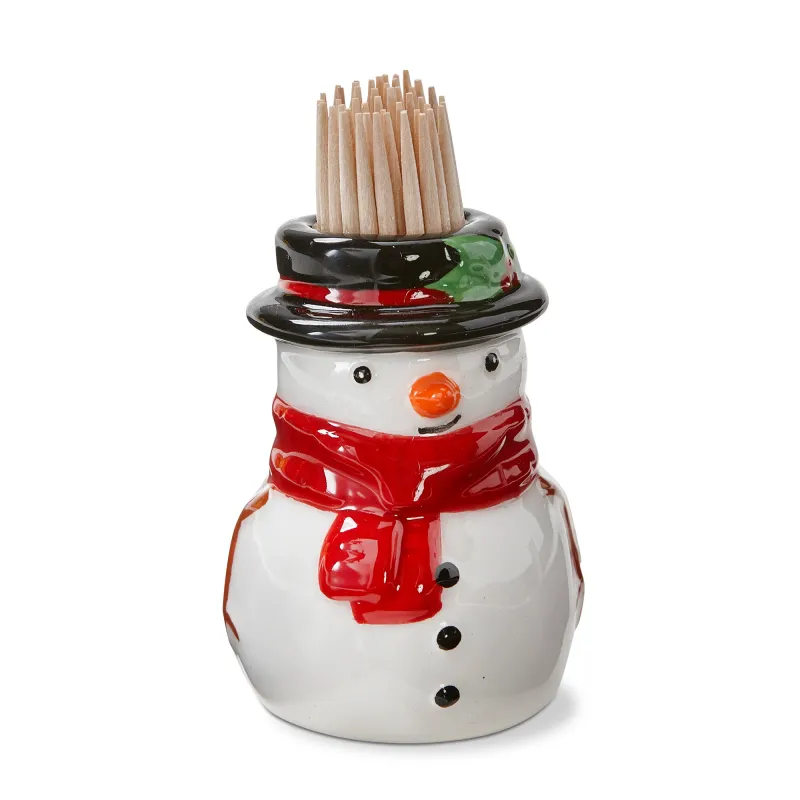 Snowman Toothpick Holder Set