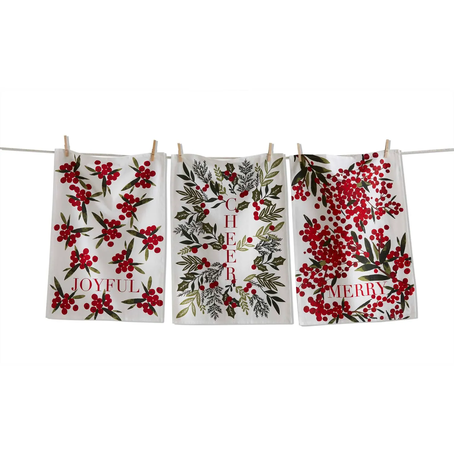 Merry Cheer Joyful Tea Towel