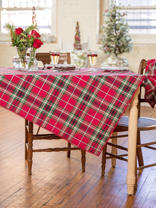 Tartan Plaid Round Table Cloth - 70"