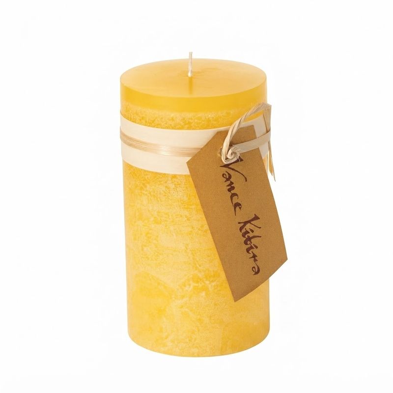 Pale Yellow Timber Candle - 