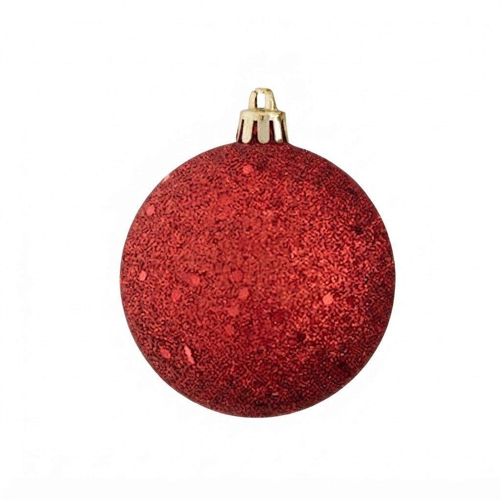Red Glitter Ball Ornament - 