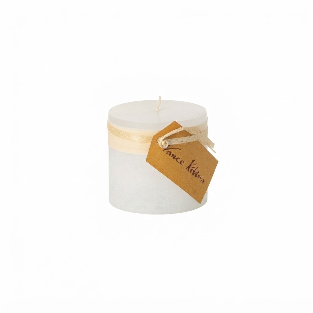 White Timber Candle - , Size: 3 X 3