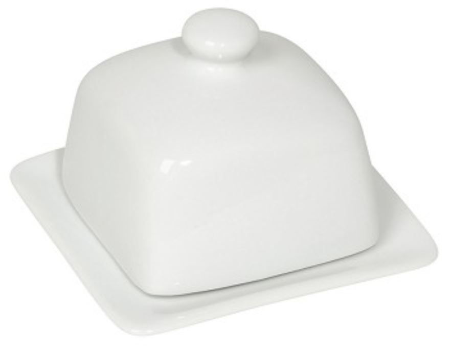 Butter Dish, Color: White, Size: Square