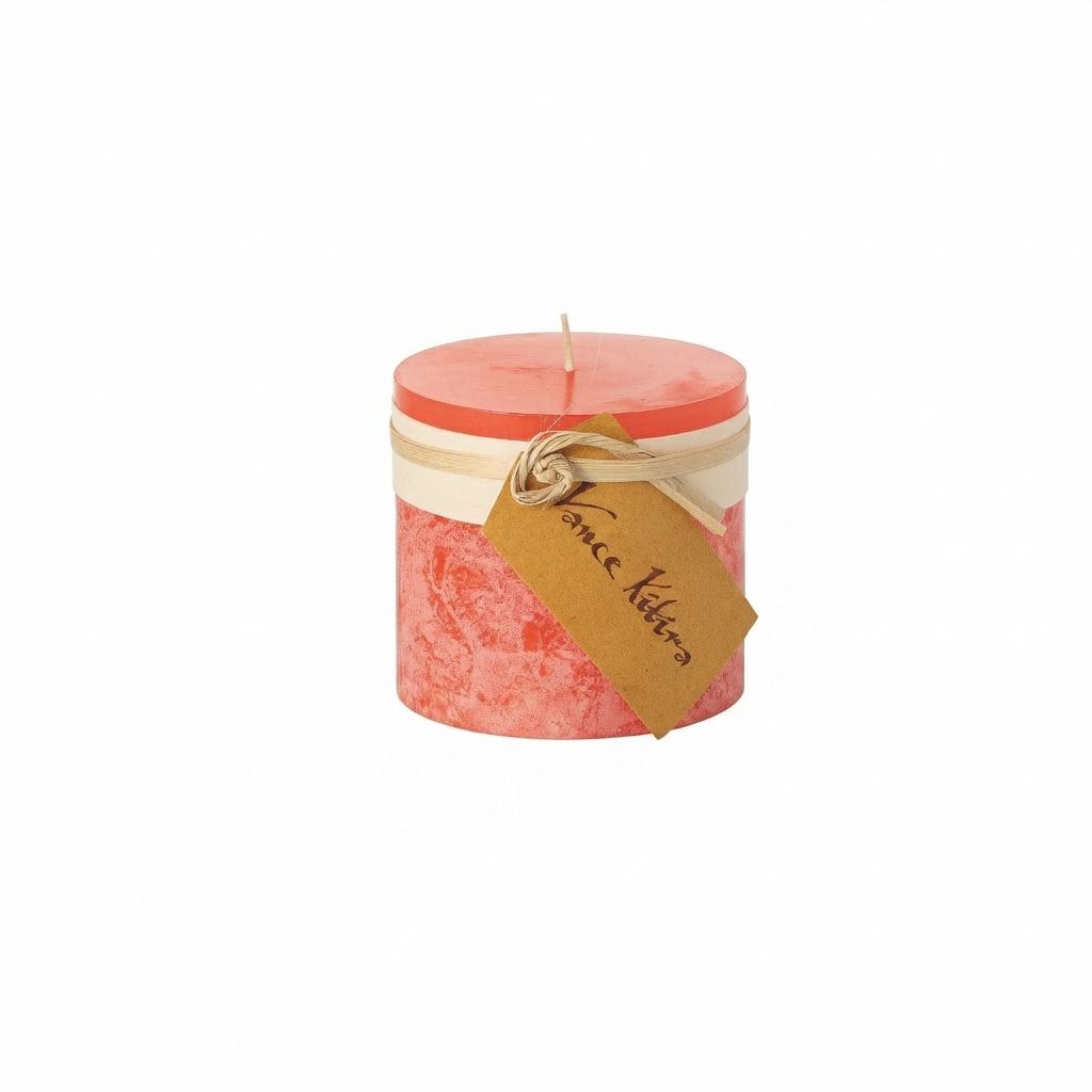Coral Timber Candle -, Size: 3 X 3