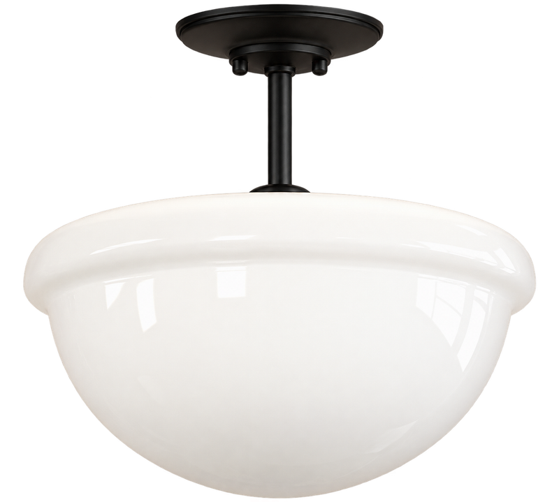 White Globe Ceiling Mount