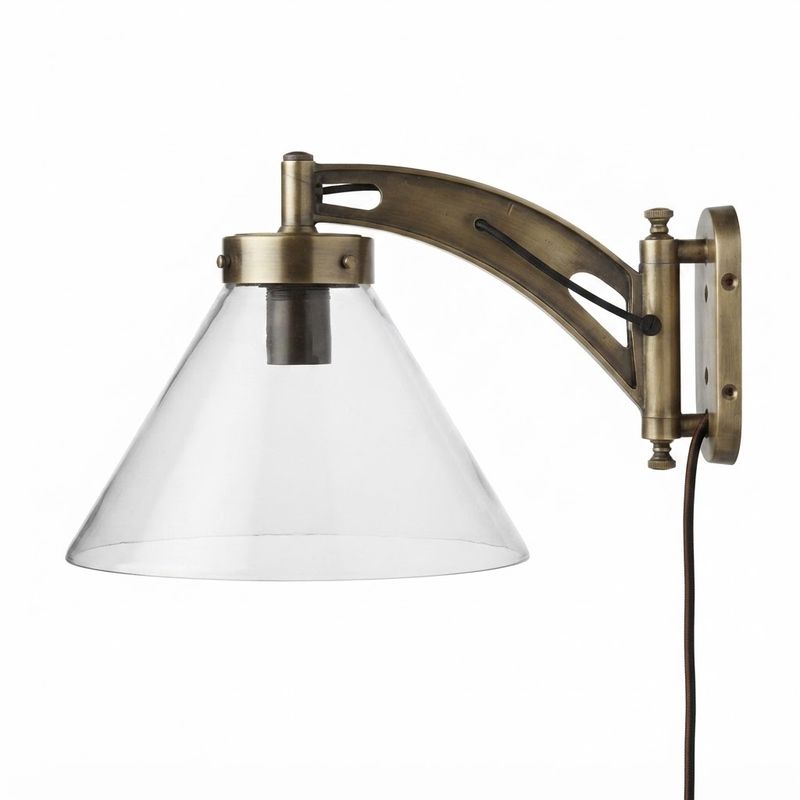 Wall Lamp Glass Brass with Antique Silver Finish (NACH)
