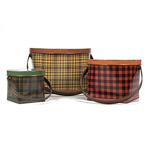 Metal Plaid Bucket - Large (CC)