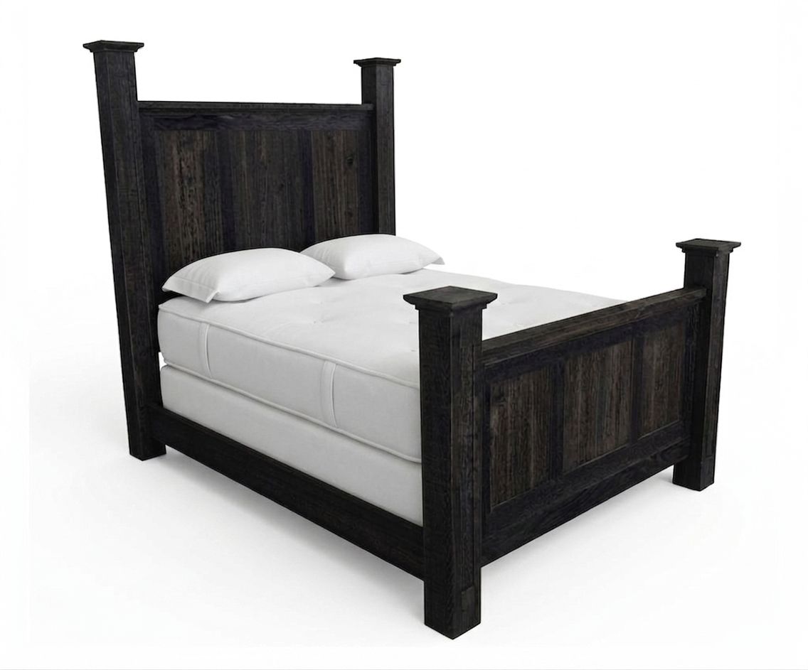 Black Ghostwood Plank Bed - Queen