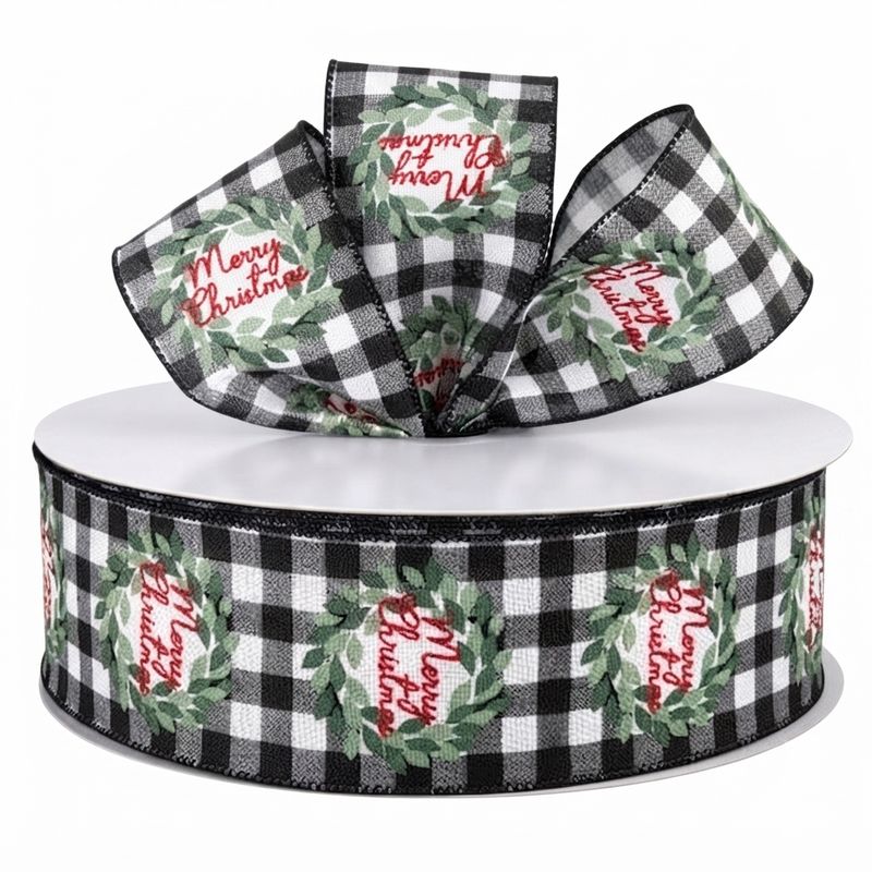 Modern Wreath Buffalo Plaid Ribbon (10 yrd)