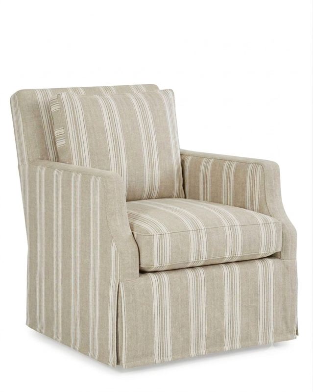 7073 Slipcovered Swivel Glider - Constantine Shell