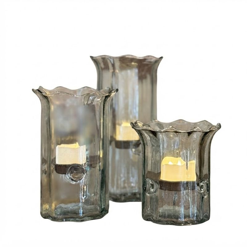 Ribbed Glass Votive Holder S/3 (Kal)