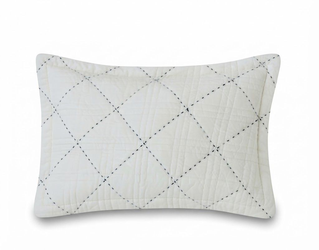Pickstitch Black Sham