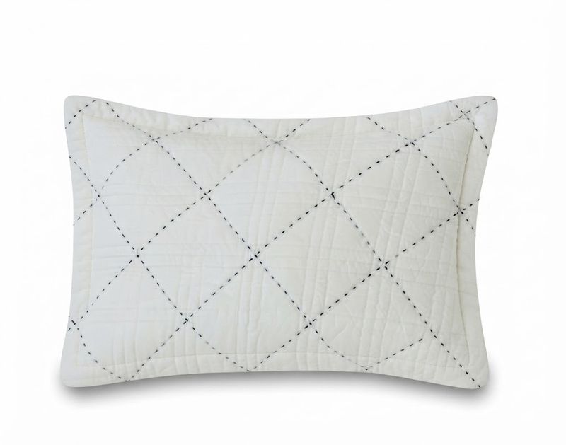 Pickstitch Black Sham
