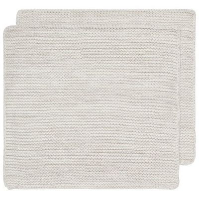 Heirloom Knit Dishcloth S/2 - Dove Gray