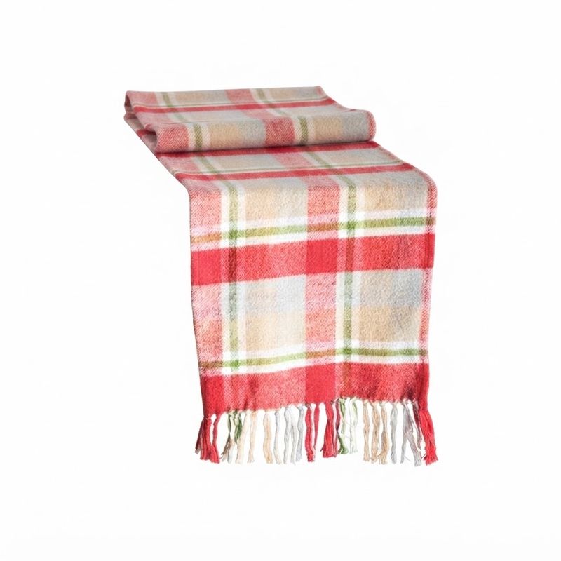 Cotton Flannel Table Runner w/Fringe