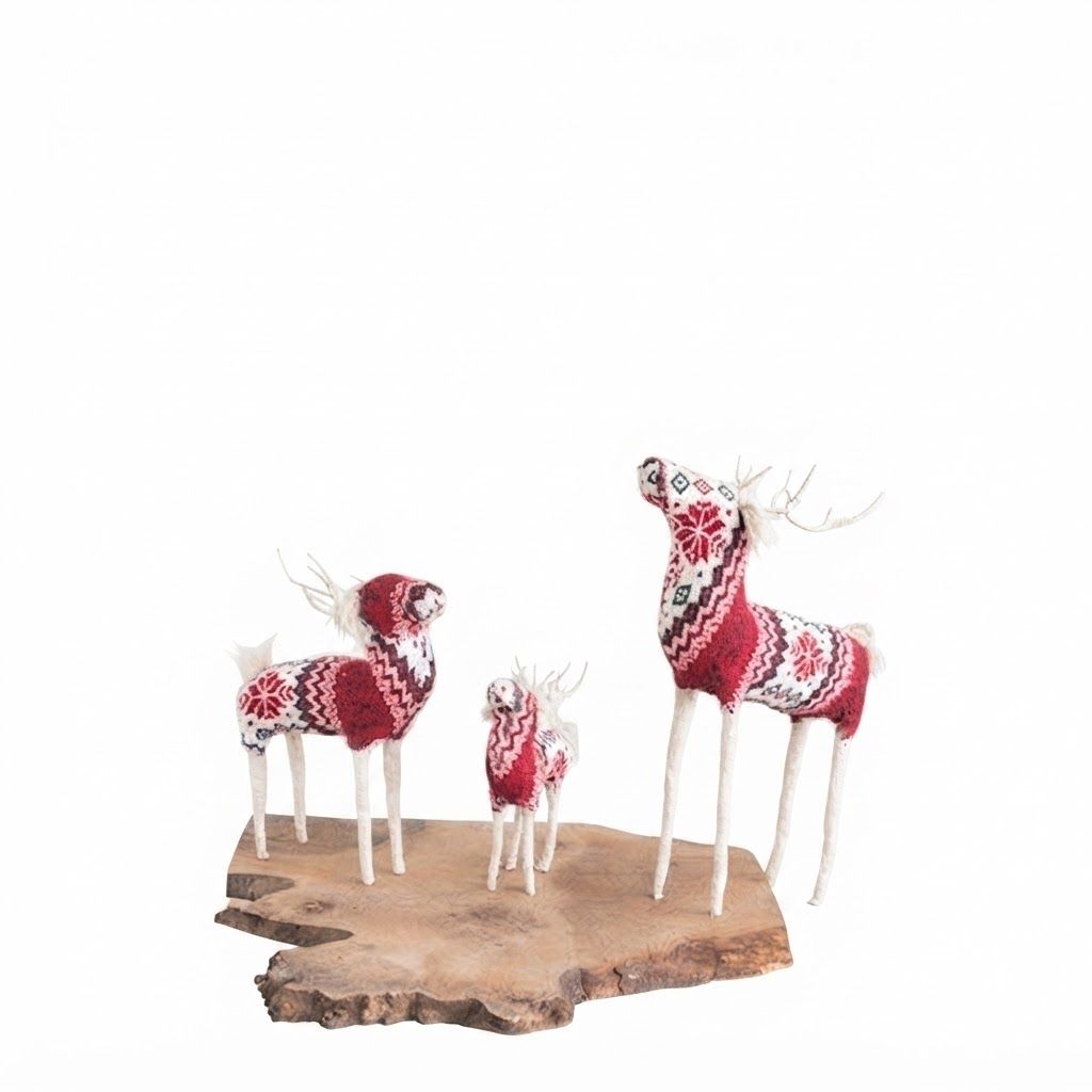 Cotton Knit &amp; Wire Reindeer - Large
