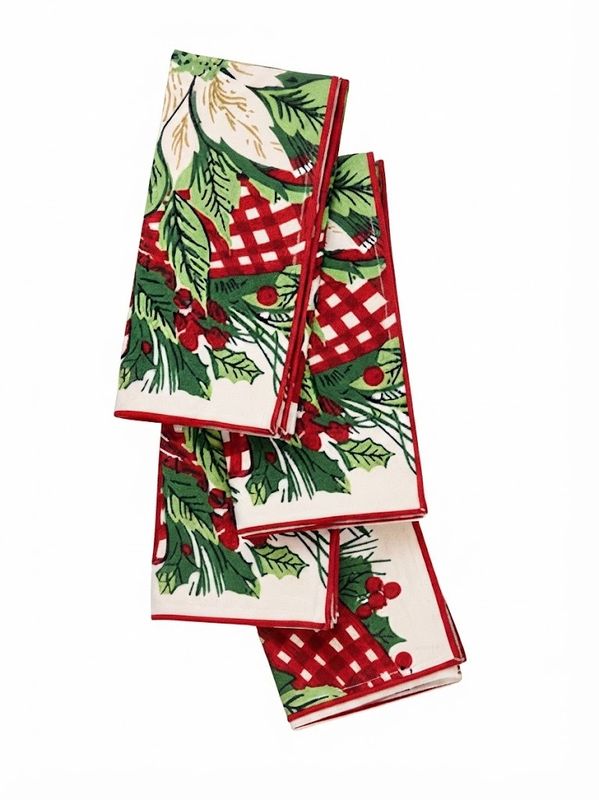 20 X 20 Christmas Cottage Napkin S/4 - Ecru