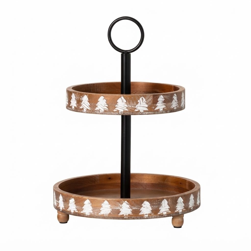 Pinetree Wood Tiered Tray