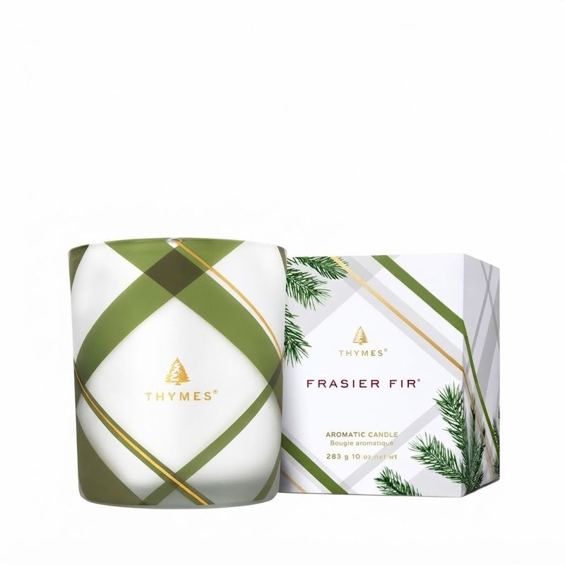 Frasier Fir Collection - Frosted Plaid Medium Candle