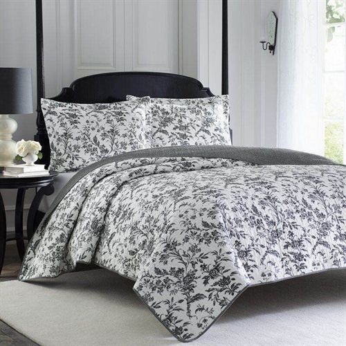 Elsa Black Flower King Quilt