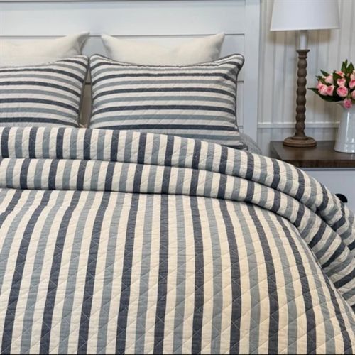 Cambridge Grey/ Blue King Quilt