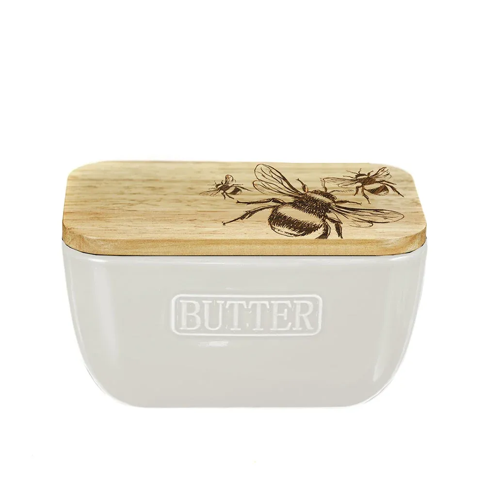 White Butter Dish, Size: Bee
