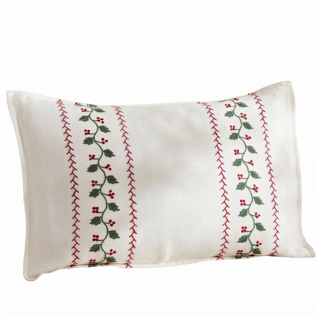 Berry Stripe Lumbar Pillow