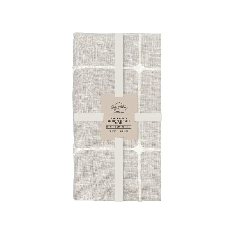 Natural Provence Check Napkin S/4