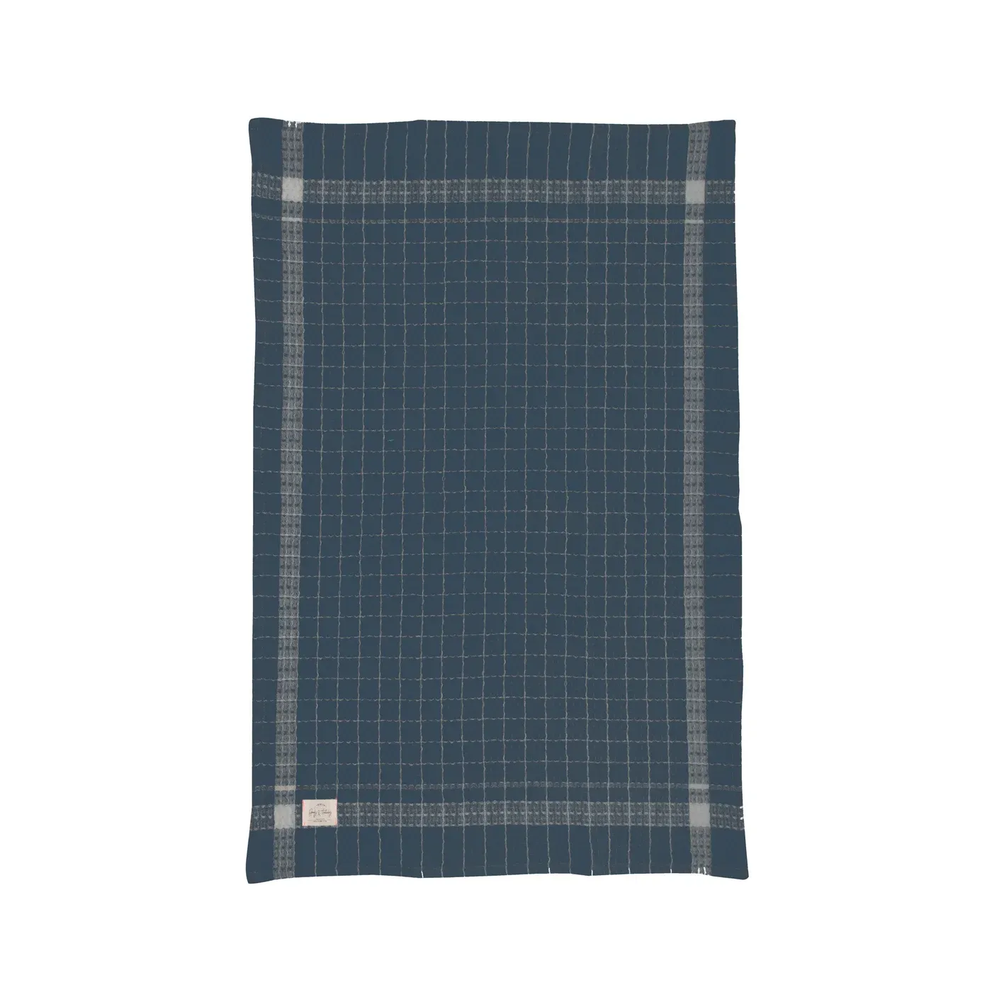 Box Check Waffle Tea Towel - Denim
