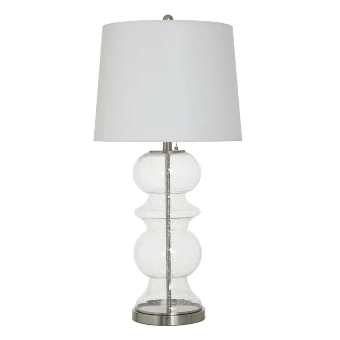 Clear Seeded Transitional Table Lamp