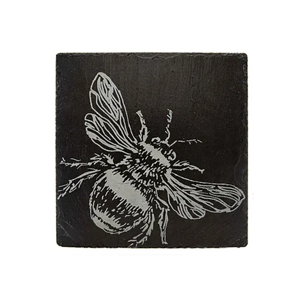 Single Slate Coaster - Bee